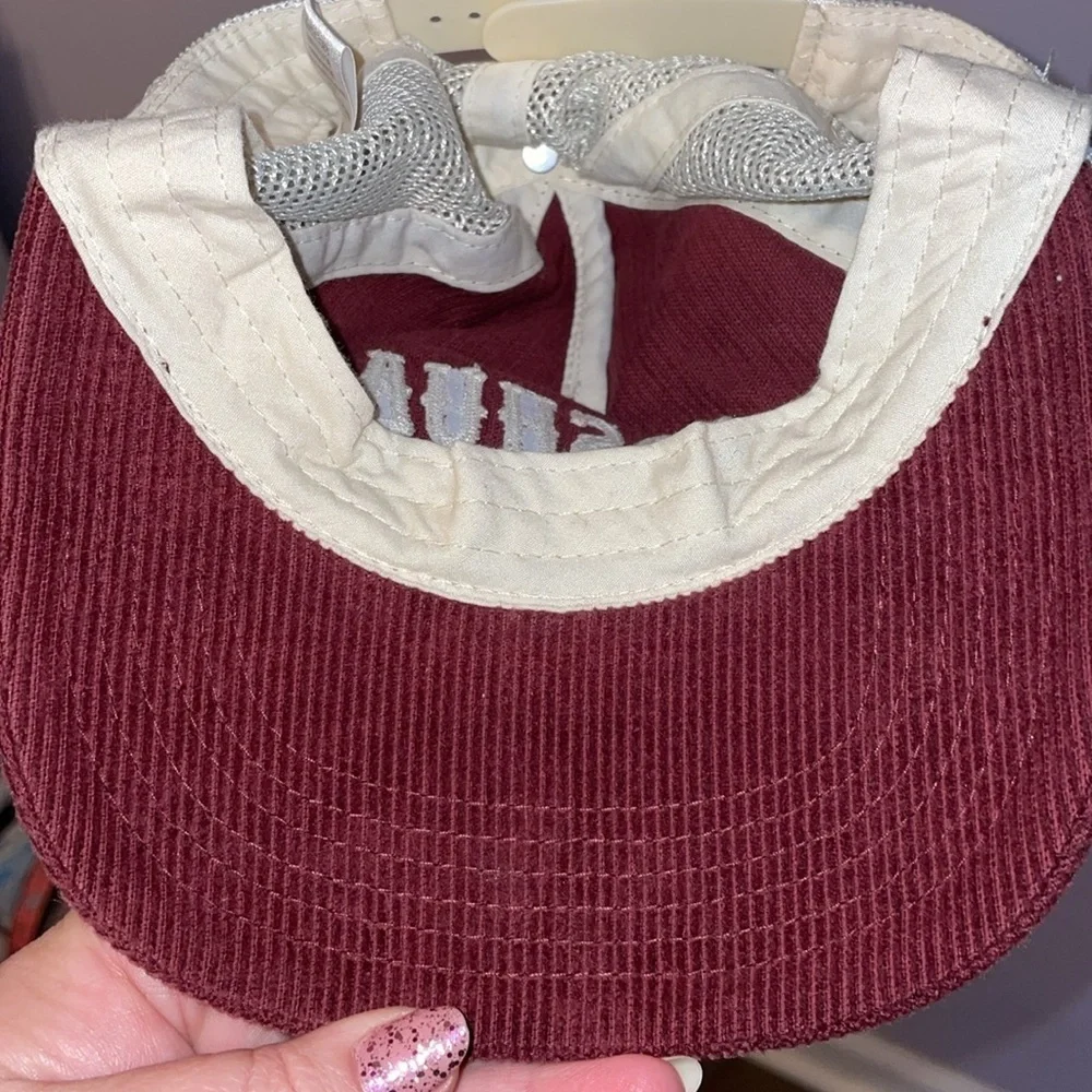 Mad Engine Joshua Tree Maroon Corduroy Off White Mesh Snapback Hat Cap OS